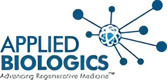 A blue and white logo for allied logics